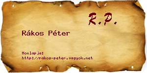 Rákos Péter névjegykártya